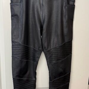 Athleta Women’s Metallic Charcoal Moto Leggings